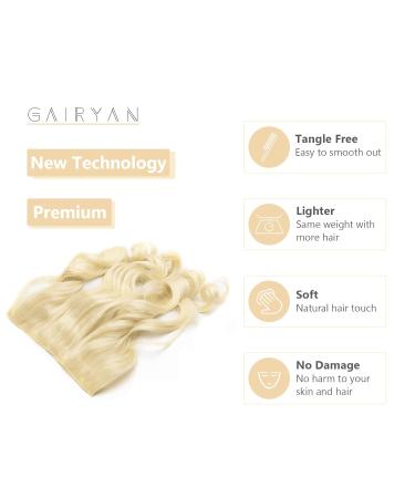 Gairyan Secret Hair Extensions with Wire - 45cm Adjustable Invisible Synthetic Hair Long Wavy Curly Bleaching Blonde Tress - Buy Online on GoSupps.com