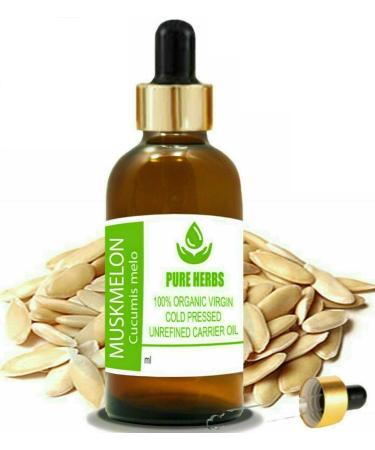 Pure Herbs Muskmelon Seed Oil (Cucumis melo) Pure and Natural Therapeutic Grade Carrier Oils (30 ml)