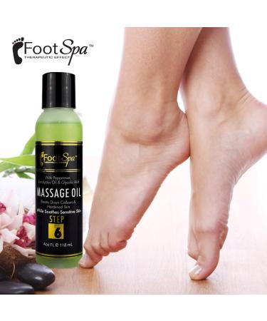 Foot SPA Massage Oil - Tea Tree Peppermint & Eucalyptus | 4 Oz | Professional Massage Manicure & Pedicure - Relieve Sore Muscles & Repair Dry Skin - Buy Online on GoSupps.com