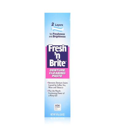 Fresh 'n Brite Denture Cleaning Paste Denture Brush 3.8oz