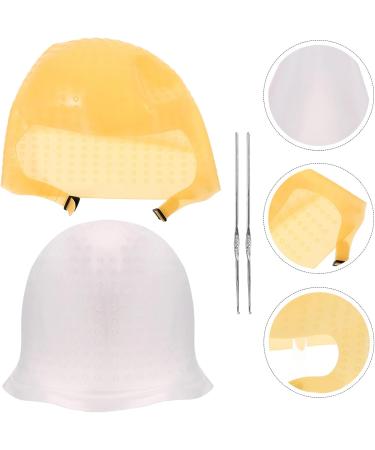 Vaguelly Bonnet de Coloration Capillaire Silicone 2 Pi ces Taille Unique avec Aiguille pour M ches Bonnet M ches R utilisable pour Professionnels et Particuliers Utilisation Salon - Buy Online on GoSupps.com