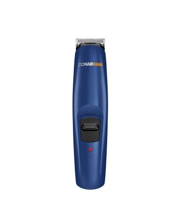 ConairMAN Beard Trimmer for Men Includes Nose and Ear Hair Trimmer and with 5-Position Comb Attachment 5 piece Men's Grooming Kit Battery Operated Blue 5 Piece Set