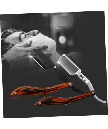 Minkissy Manual Razor - Professional Wood Handled Bart Razor for Men | Stainless Steel Cutting Tool | 16x3.3x1.2cm - Buy Online on GoSupps.com