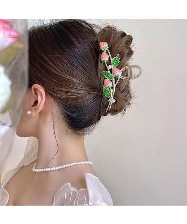 yangzerang Strawberry Hair Clips Claw Metal Strawberry Hair Claw Large Hair Clips for Women Hair Holder Jaw Clamps Nonslip Hair Grips Barrette for Girls Barrette Hair Accessories Gold Tone - Buy Online on GoSupps.com