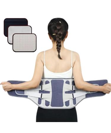 GUANGLU Back Support Brace - Back Reliever Belt Waist Lumbar Lower Back Support Belt for Women Men Back Reliever Spinal Belt Back Relief Strap Blue N