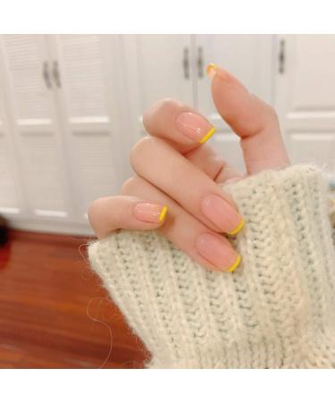 Buy Vatocu Square Shiny Pink French Press-On Nails - 24 Ballerina Acrylic Stick-On Nails for Women & Girls - Ideal for International Shipping - Buy Online on GoSupps.com