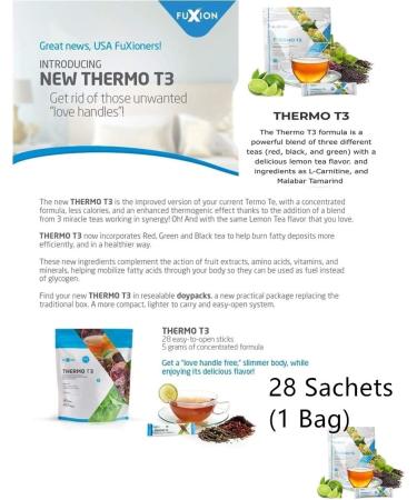 FuXion Thermo T3 Raspberry Ketones Drink - Fast Acting Thermogenic Ketosis Supplement with Natural Caffeine & Exogenous Keto for Energy & Fat Transformation - Lemon Tea (28 Sachets) - Buy Online on GoSupps.com