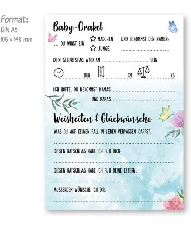 Babyarty Bear Games - 25 German Baby Shower Council Cards | Fun Baby Oracle Decoration A6 (10.5 x 14.8 cm) - Buy Online on GoSupps.com