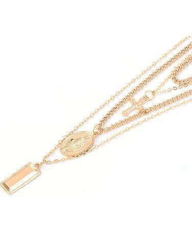 MarryLee Women's Retro Exaggerated Personality Multi-Layer Pendant Jewelry Necklace Fashion (Gold) - Buy Online on GoSupps.com