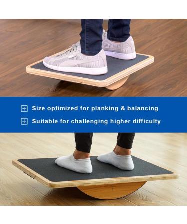 StrongTek Wooden Balance Board - Professional Rocker Board for Standing Desk, Core Strength, Stability - Anti-Slip Roller for Under Desk Use - Office Wobble Board Essential - Buy Online on GoSupps.com