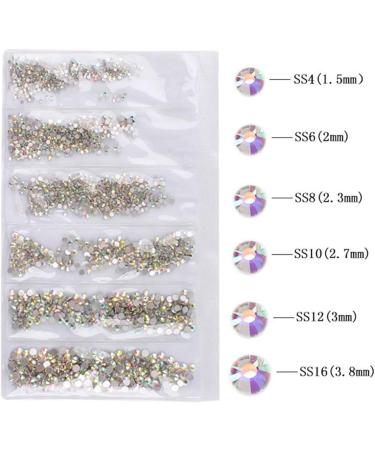 Beifenl Nail Art Set Irregular Crystal Diamond Round Rhinestones Flat Bottom Curved Black Tweezer Nipper Wax Dotting Pen Tools - Buy Online on GoSupps.com