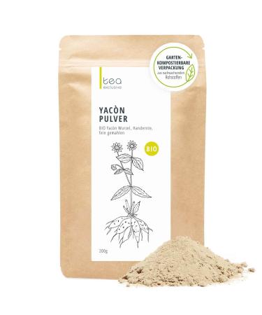 Bio yacon root powder gently dried & grinding superfood & natural fiber source sugar replacement 200g - tea exclusive