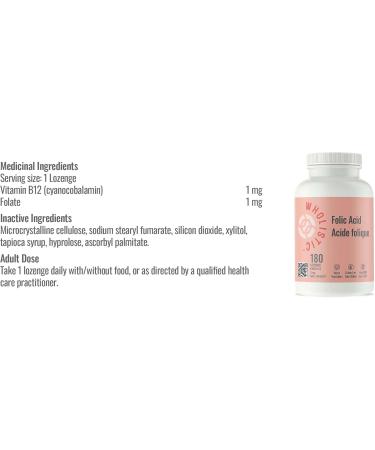 Wholistic Folic Acid - 180 lozenges - Buy Online on GoSupps.com
