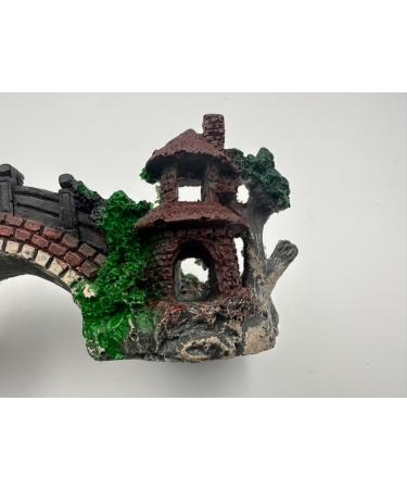 HPiano Aquarium Decoration Cave: Eco-Friendly Polyresin Bridge & Tree Trunk Ornament for Shrimp & Small Fish - Buy Online on GoSupps.com