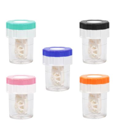 Hredzeo contact lens container 5 PCs contact lenses soaking case manually portable eye contacts colored lens fast cleaning soft and convenient Christmas color contacts for eyes