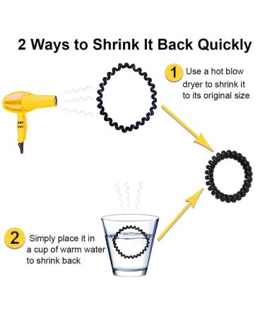 Tuuxi 28-Piece Spiral Hair Rubber Bands - Black Telephone Cable Hair Ties for Women & Girls - Trackless Coils Big Size 5.5 cm & Small 2.5 cm - Buy Online on GoSupps.com