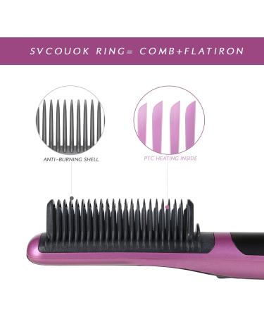 Electric Straightening Comb - 2-in-1 Hot Brush Hair Straightener with Fast Heating | Auto-Off, Anti-Scald, Ceramic | Ideal for Thick Hair at Home, Salon & Travel - Buy Online on GoSupps.com