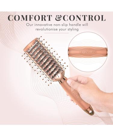 Rose Gold Vent Hair Brush for Women - Detangling & Blow Drying Hairbrush with Gel Handle - Buy Online on GoSupps.com