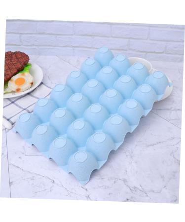 Hemoton Egg Holder Organizer Box Straw Stacked Grids for Refrigerator Storage Holder Egg Breakage-proof Thicken Wheat Blue Blue 29*19CM - Buy Online on GoSupps.com