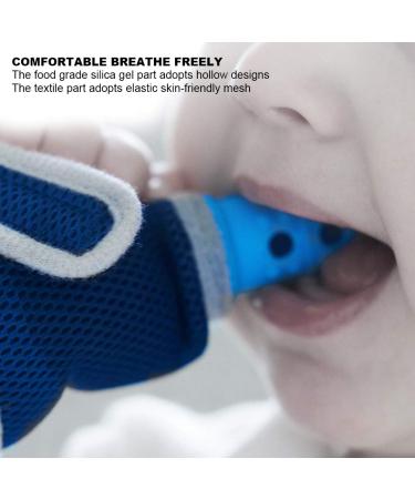 Baby Teething Gloves - Self-Soothing Pain Relief Mitt for Newborns | Blue Teething Toy - Buy Online on GoSupps.com