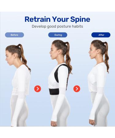VOKKA Posture Corrector for Men and Women - Fully Adjustable Back Support Brace - Breathable and Comfortable - Pain Relief for Neck, Back, Shoulders - Black X-Large - Buy Online on GoSupps.com