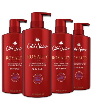 Old Spice Body Wash for Men, Royalty Cologne Scent, 16.9 Fl Oz (Pack of 4)