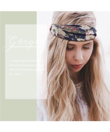 Gangel Boho Floral Printed Wide Headbands - Pack of 3 | Vintage Hair Accessories for Women and Girls - Buy Online on GoSupps.com