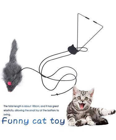 Interactive Hanging Retractable Cat Mouse Toy | Fun Door Bouncing Mouse Toy for Cats | Plush Mice Play Supplies - Buy Online on GoSupps.com