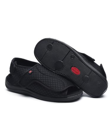 Yytcsjz Diabetic Open Toe Shoes Double Extra Wide Slip Resistant Slippers for Seniors Non Slip Fattening and Widening for Edema Arthritis Fasciitis Swollen Feet (Color : Black Size : 27cm) 27cm Black