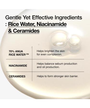 ANUA Rice 70 Glow Milky Toner - Achieve Glass Skin & Brightening | Rice Water Niacinamide Ceramides | Fragrance-Free Fungal Acne Safe - 250ml - Buy Online on GoSupps.com