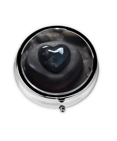 Mysterious Love Stoneround Pill Box 3 Compartments Round Pill Box Organizer for Purse Or Pocket &*Portable Travel Pill Box