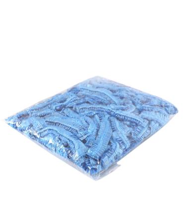 AKOAK 100Pcs / set Transparent Waterproof Shower Cap Dyed Hair Cap Adult Disposable Stretch Shower Cap (blue)