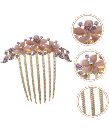 Gogogmee Opal Comb Styling Hair Clips Wedding Hair Accessories for Brides Floral Hair Clips Wedding Hair Clip Tooth Comb Hair Comb for Women Combs for Women Hair Styling Purple Alloy - Buy Online on GoSupps.com