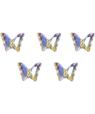 FEIlei 5 Nail Art Charms Glass Nail Rhinestones Alloy Butterfly-Nail Crystals Diamonds - Buy Online on GoSupps.com