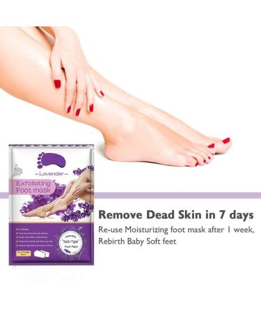 Lavender Foot Peel Mask 5 Pack - Natural Exfoliating Treatment for Dry Skin, Callus, and Rough Heels - Softens and Smooths Feet - Ideal Gift for Women, Mom, and Men - Buy Online on GoSupps.com