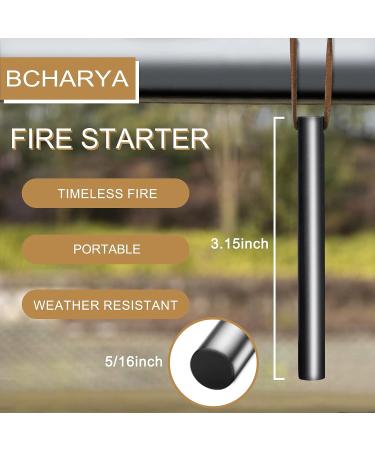 BCHARYA Fire Starter Survival Tool Kit with Ferro Rod, Leather Lanyard & Multi-Tool Striker - Camping, Hiking, Emergency - Buy Online on GoSupps.com