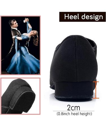 HIPPOSEUS Men's Ballroom Dance Shoes Latin Tango Rumba Low Heel - Black Suede Sole | Model M2 7.5 - Buy Online on GoSupps.com
