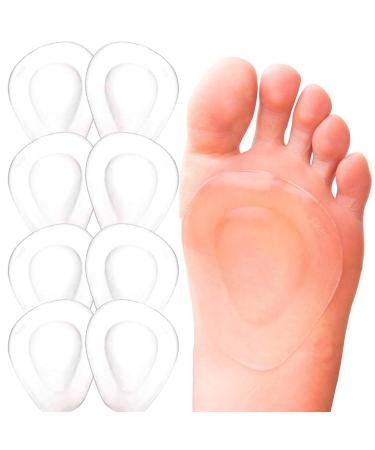 PrettSole 4 Pairs Clear Metatarsal Pads for Women  Ball of Foot Cushion  Gel Foot Pads for Ball of Foot  Forefoot Cushions Support Adhere to Shoes for Metatarsalgia  Morton's Neuroma Pain Relief