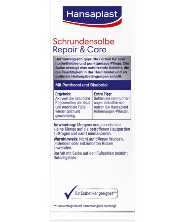 Hansaplast Repair & Care Cracked Skin Ointment 40ml - Fast Relief for Dry Cracked Skin | International Shipping Available - Buy Online on GoSupps.com