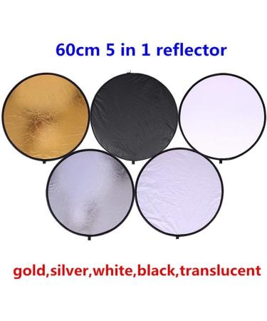 24inch 5-in-1 Portable Reflector for Studio & Outdoor Photography with Bag - Translucent, Silver, Gold, White, Black - Buy Online on GoSupps.com