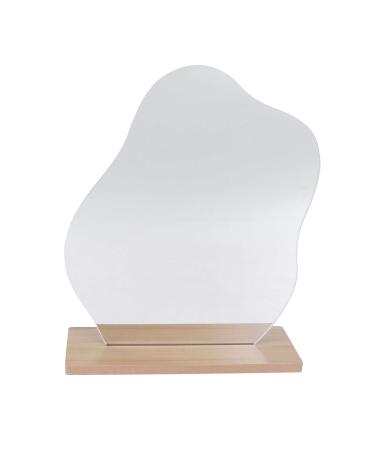 1pc Irregular Makeup Mirror Desktop Makeup Mirror Women Vanity Mirror (Silver) for Home/Wall/Room Decor