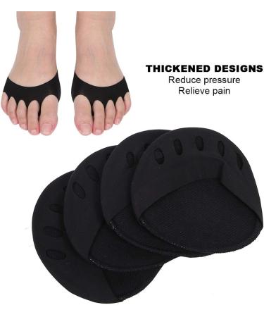 Forefoot Metatarsal Pads - 2 Pairs | Soft Elastic Heel Insoles for High Heel Shoes | Antistress Foot Patch - Black - Buy Online on GoSupps.com
