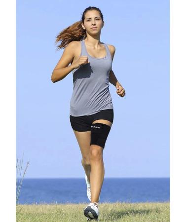 Ontyzz Adjustable Neoprene Thigh Bandage for Men & Women - Black Thigh Strap for Right & Left Leg (1 Pair) - Buy Online on GoSupps.com