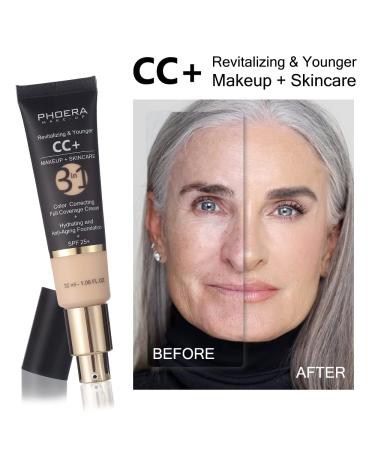 Lezero Moisturizer CC Cream with SPF 25+ | Color Correcting & Anti-Aging Foundation Makeup | 1.08 oz (180 Tan) - Buy Online on GoSupps.com