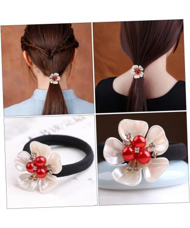 Beatifufu Hair Accessories Hair Rope Flowers Ponytail Holder Flower Hair Tie Multi- Premium Hair Scrunchies Women Hair Scrunchie Miss Synthetic Shell Flower Resin Jiangnan Christmas - Buy Online on GoSupps.com