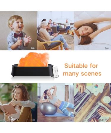 300ML Flame Diffuser Quiet 5-in-1 Premium Humidifier Upgraded 7 Flame Colors Aromatherapy Essential Oil Diffuser with Remote Control for Bedroom Office Home Yoga (Black) - Buy Online on GoSupps.com