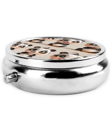 Buy Six Little Pandas Portable Metal Pill Box | Round Mini 3-Compartment Design for Travel & Small Pills - Buy Online on GoSupps.com
