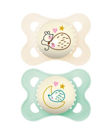 Buy MAM Original Night Pacifier (2-6 Months) - 2-Pack Silicone Phosphorescent Anatomical Design with Transport Box - Perfect for International Shipping - Buy Online on GoSupps.com