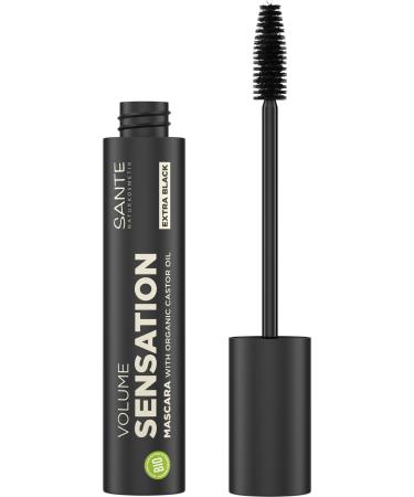 Sante natural cosmetics Volume Sensation Mascara extra black black mascara for sensational eyelash volume natural make-up with organic rigid & organic almond oil vegan 12ml - Buy Online on GoSupps.com